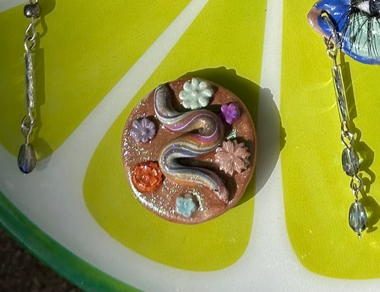 Round Snake Clay Magnet