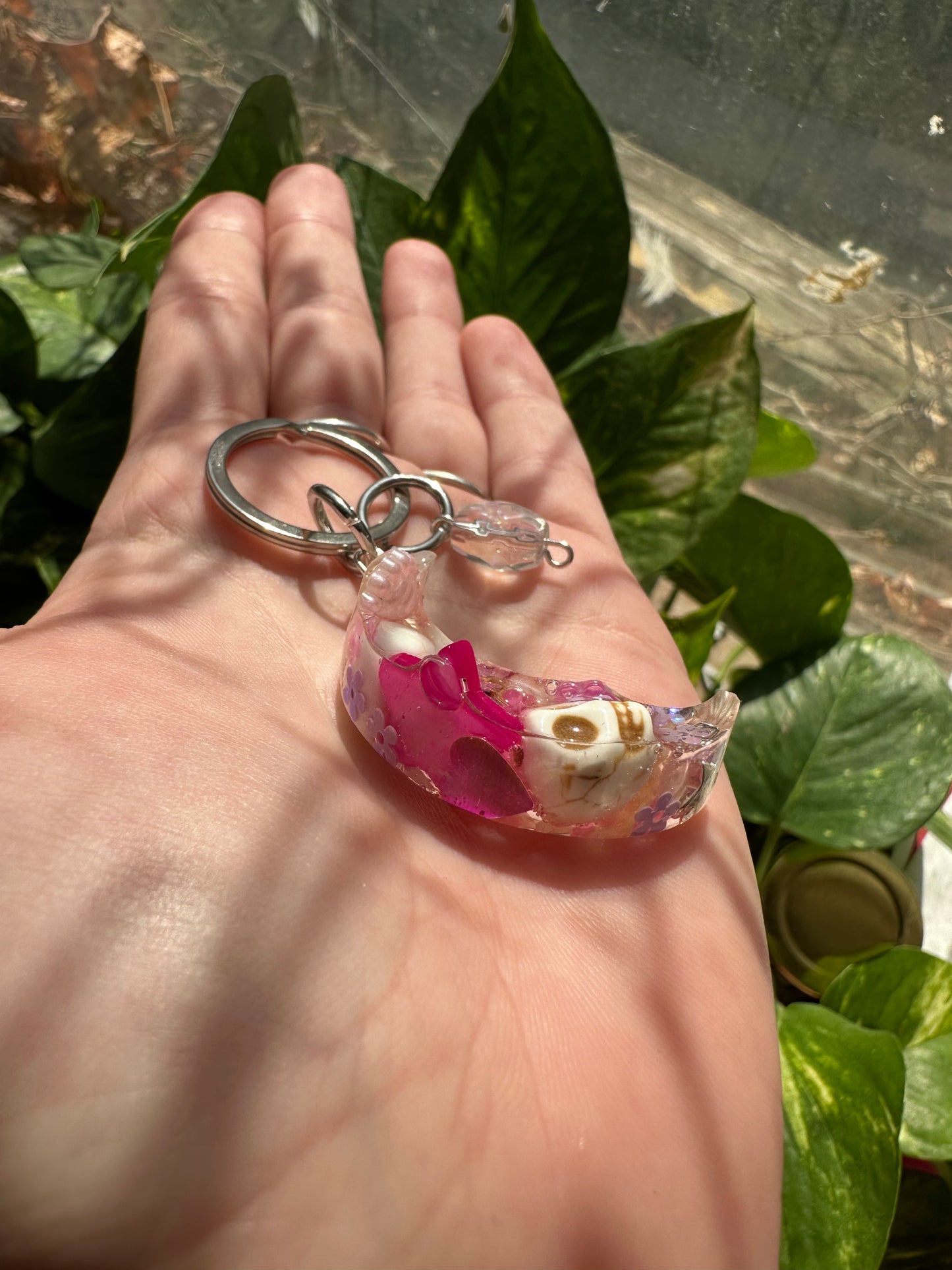 Pink Moon Keychain