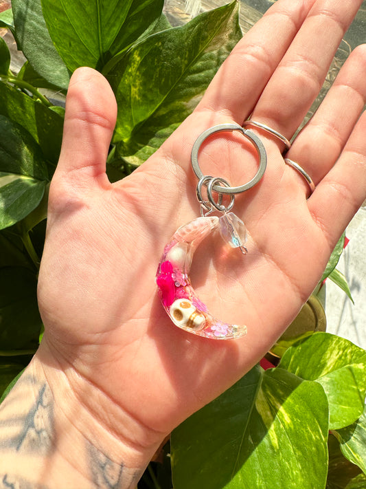 Pink Moon Keychain